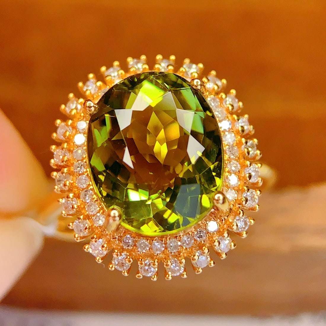 14k Gold 4.5 Ct Natural Tourmaline & Diamond Ring - 3