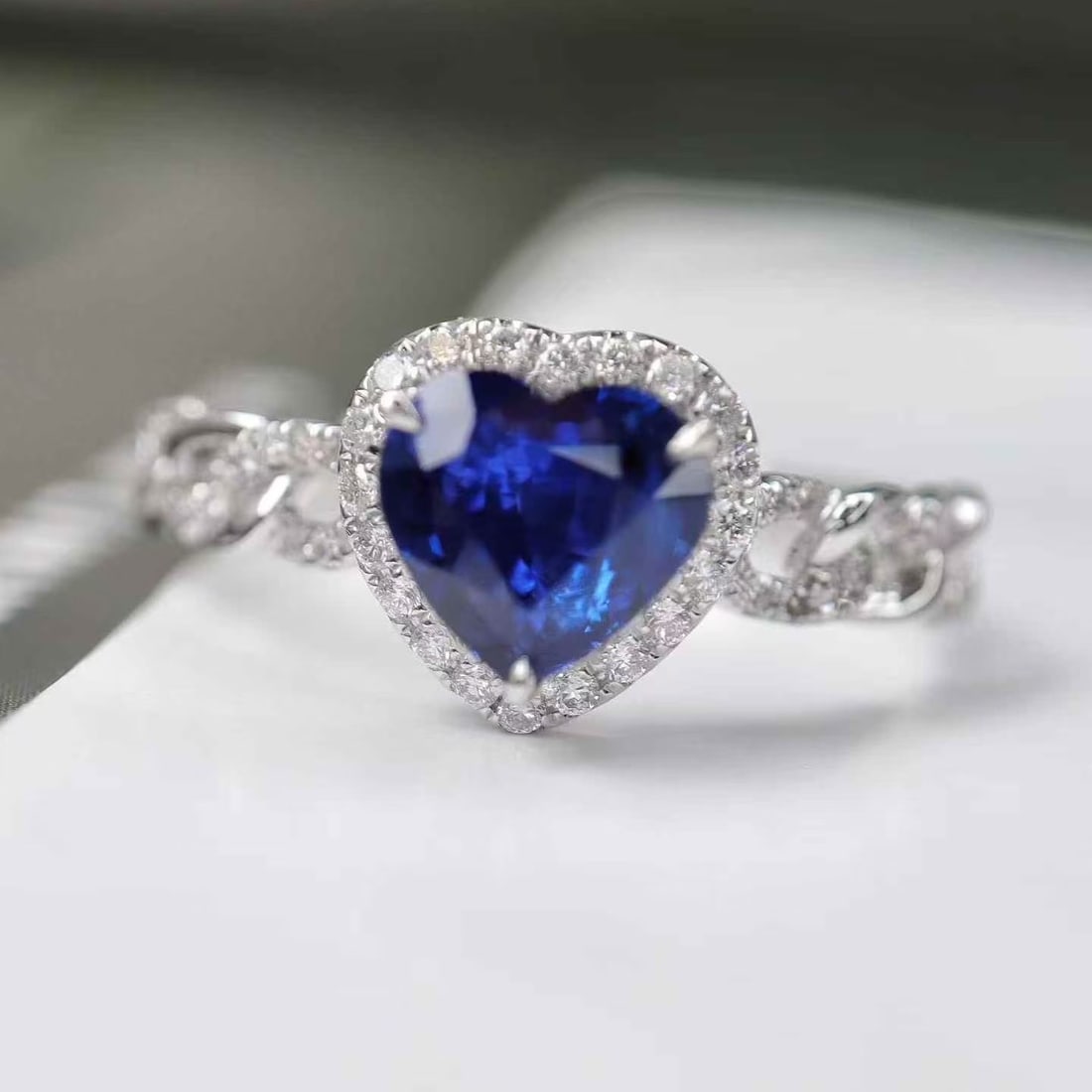 14k Gold 1.22 Ctw Natural Sapphire & Diamond Ring - 2