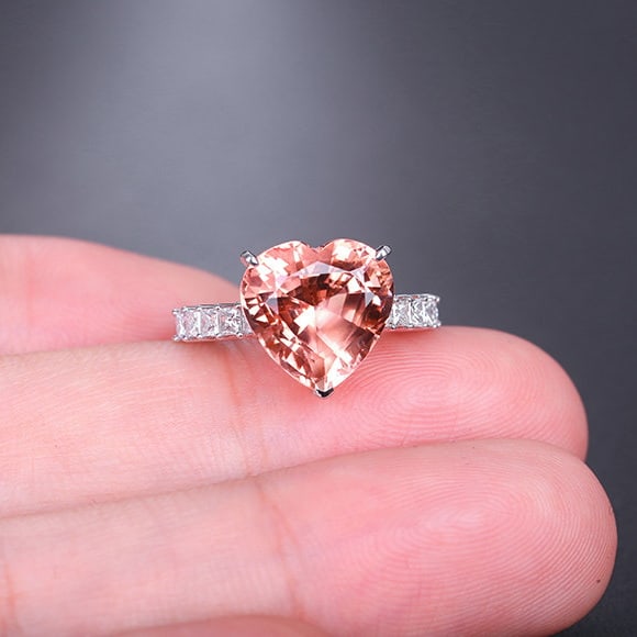 14k Gold 5.81 Ctw Natural Tourmaline & Diamond Ring - 7