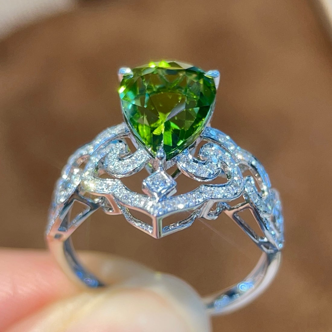 14k Gold 3.99 Ctw Natural Tourmaline & Diamond Ring - 3