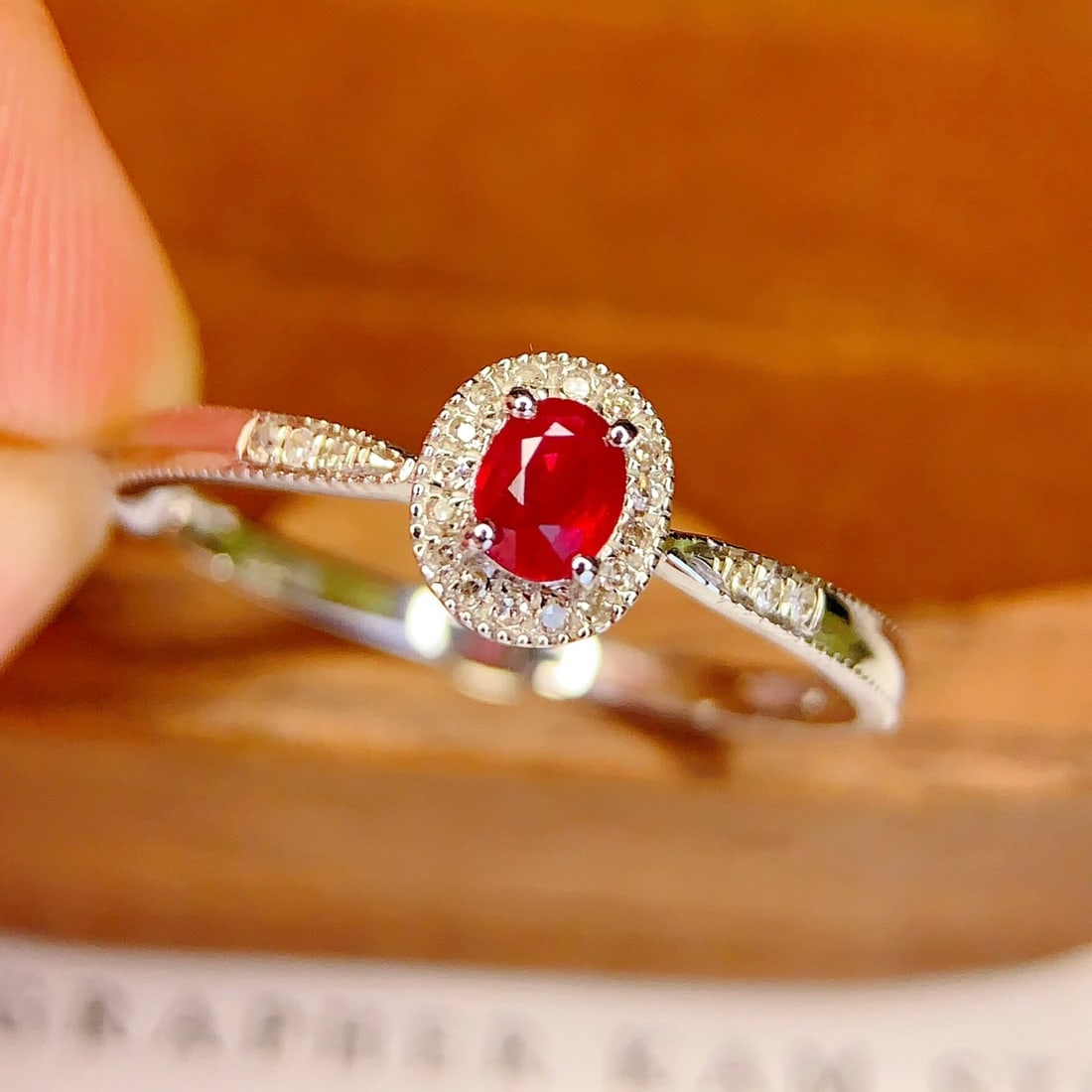 14k Gold 0.4 Ct Vivid Red Natural Ruby & Diamond Ring - 3