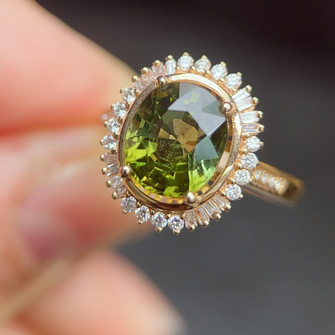 14k Gold 2.96 Ctw Natural Tourmaline & Diamond Ring - 5
