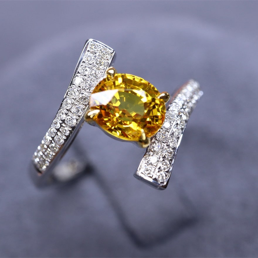 14k Gold 1.45 Ctw Natural Sapphire & Diamond Ring - 2