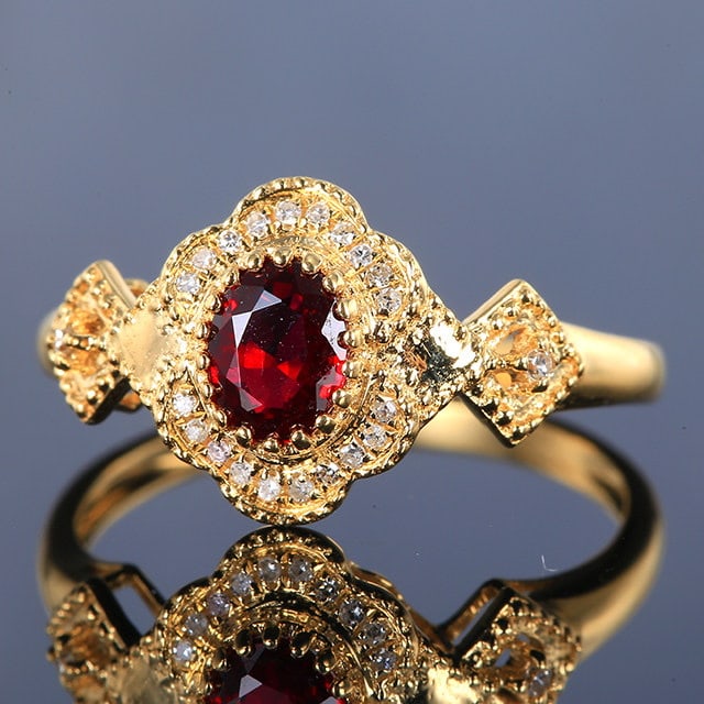 14k Gold 0.62 Ctw Natural Ruby & Diamond Ring - 2