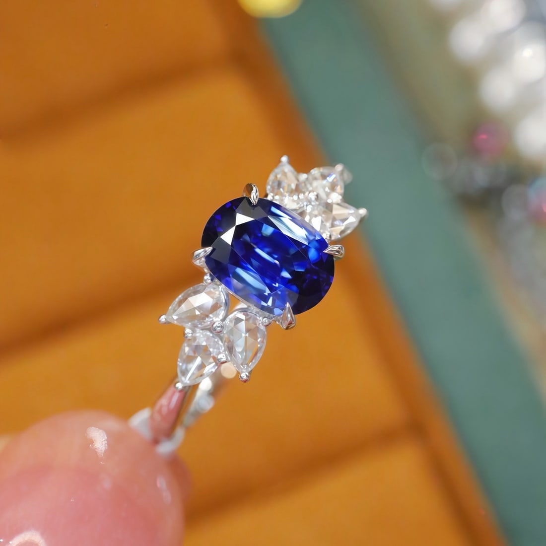 14k Gold 1.35 Ctw Natural Sapphire & Diamond Ring - 3
