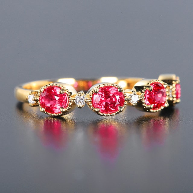 14k Gold 1.17 Ctw Natural Ruby & Diamond Ring - 2