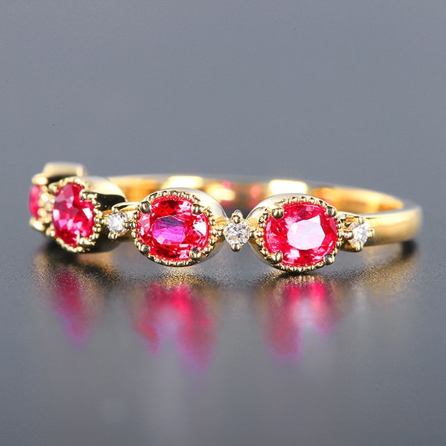 14k Gold 1.17 Ctw Natural Ruby & Diamond Ring - 3