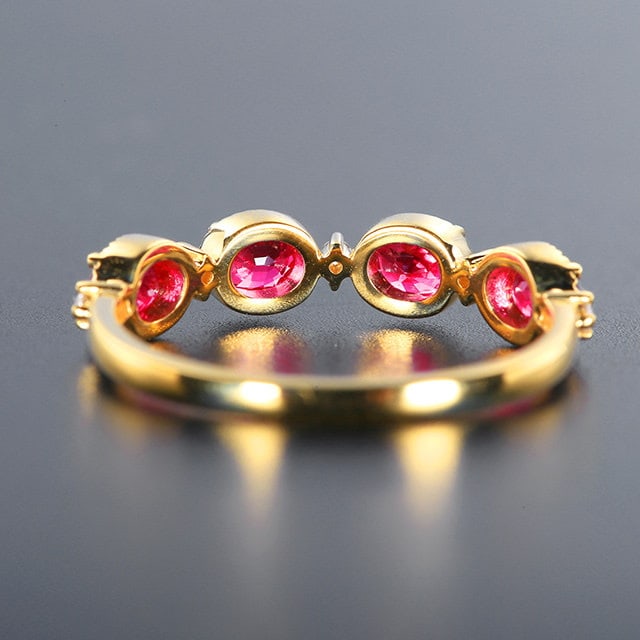 14k Gold 1.17 Ctw Natural Ruby & Diamond Ring - 4