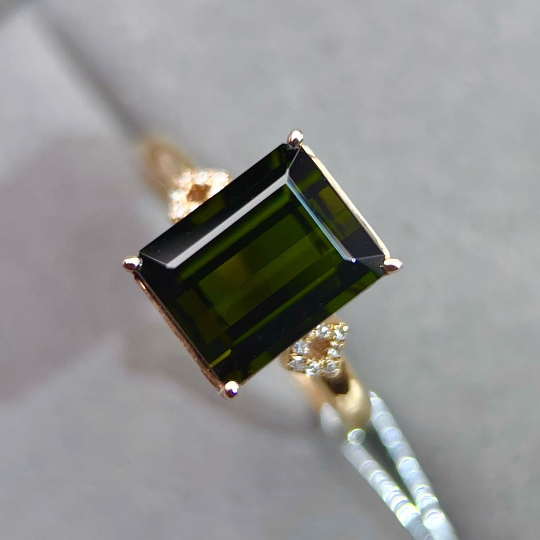 14k Gold 4.20 Ctw Natural Tourmaline & Diamond Ring - 3