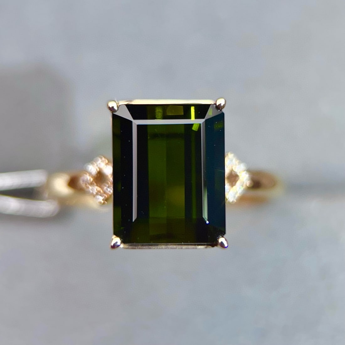 14k Gold 4.20 Ctw Natural Tourmaline & Diamond Ring - 6