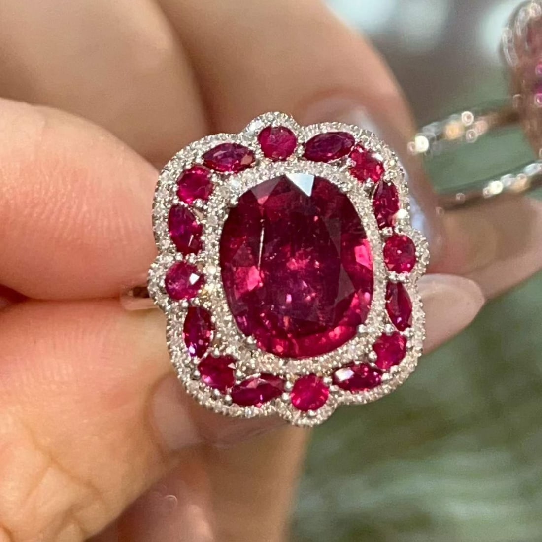 14k Gold 3.5 Ct Natural Tourmaline & Diamond Ring - 5