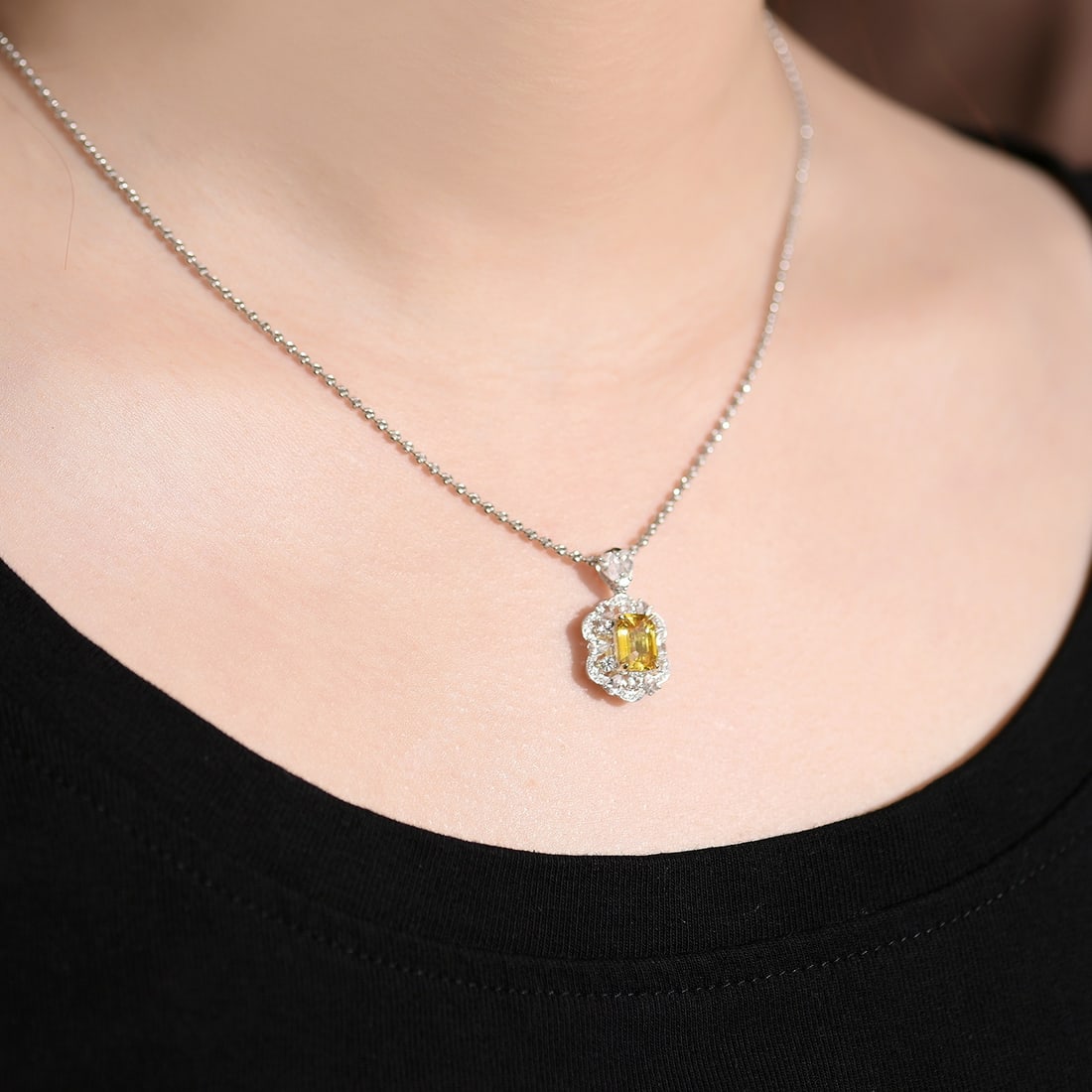 14k Gold 2.09 Ctw Natural Sapphire & Diamond Pendant( Without Chain ) - 3