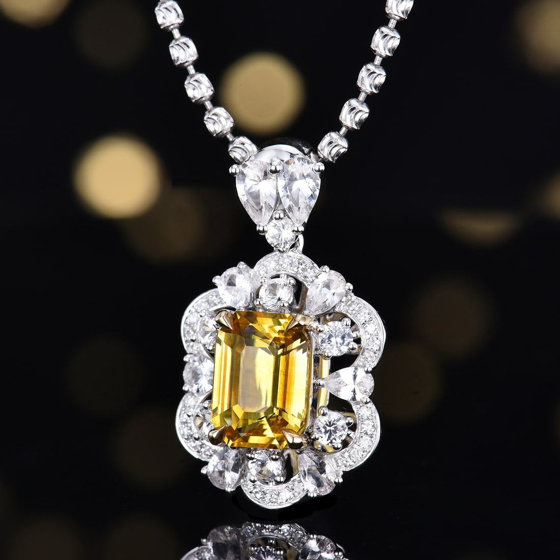 14k Gold 2.09 Ctw Natural Sapphire & Diamond Pendant( Without Chain ) - 4