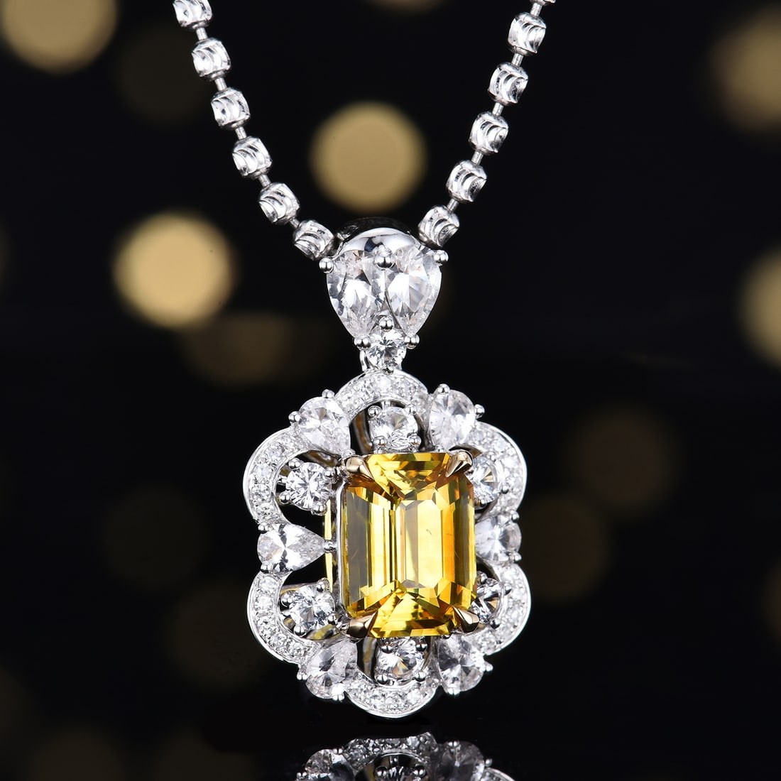 14k Gold 2.09 Ctw Natural Sapphire & Diamond Pendant( Without Chain ) - 6