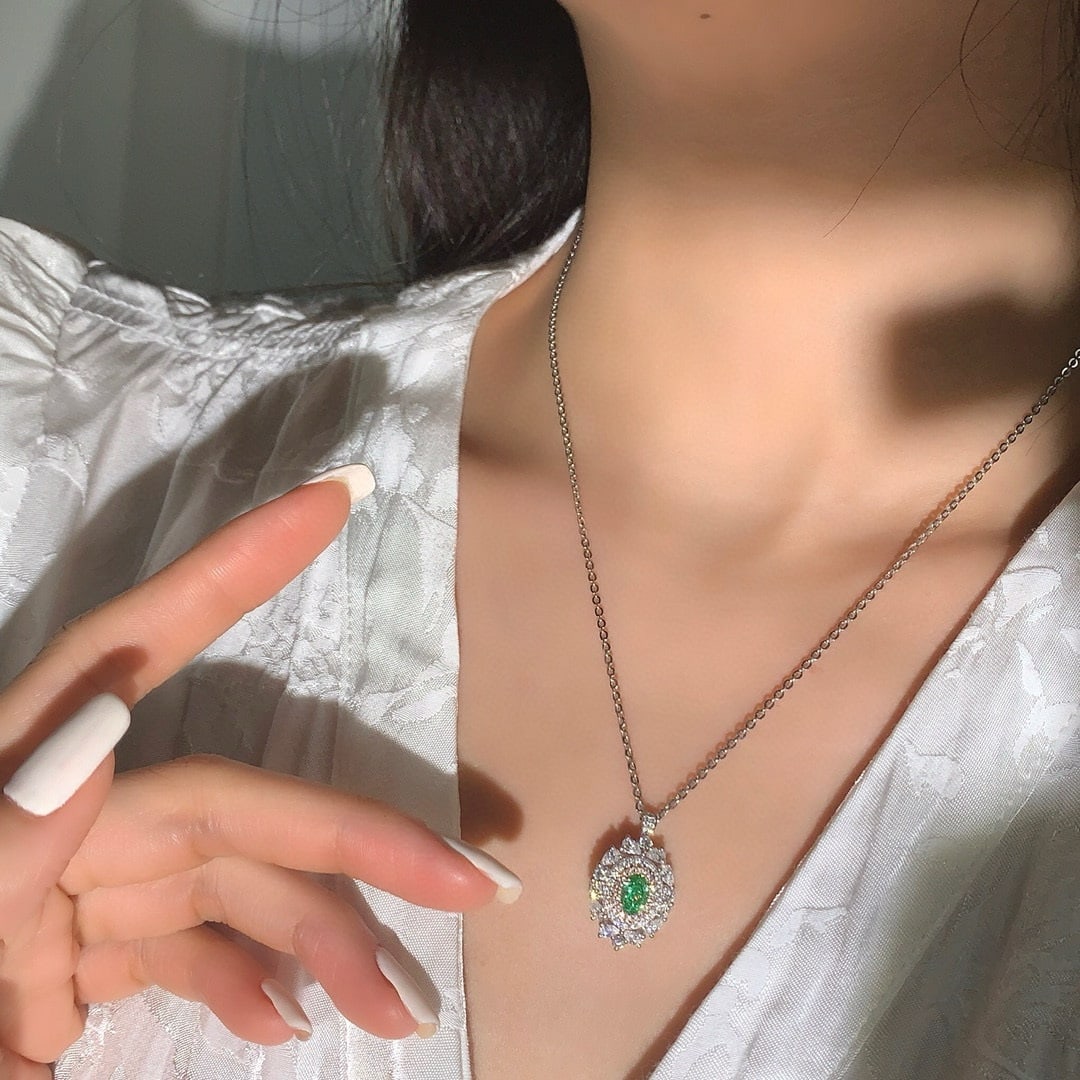14k Gold 1.93 Ctw Natural Green Diamond & Diamond Ring/pendant( Without Chain ) - 5