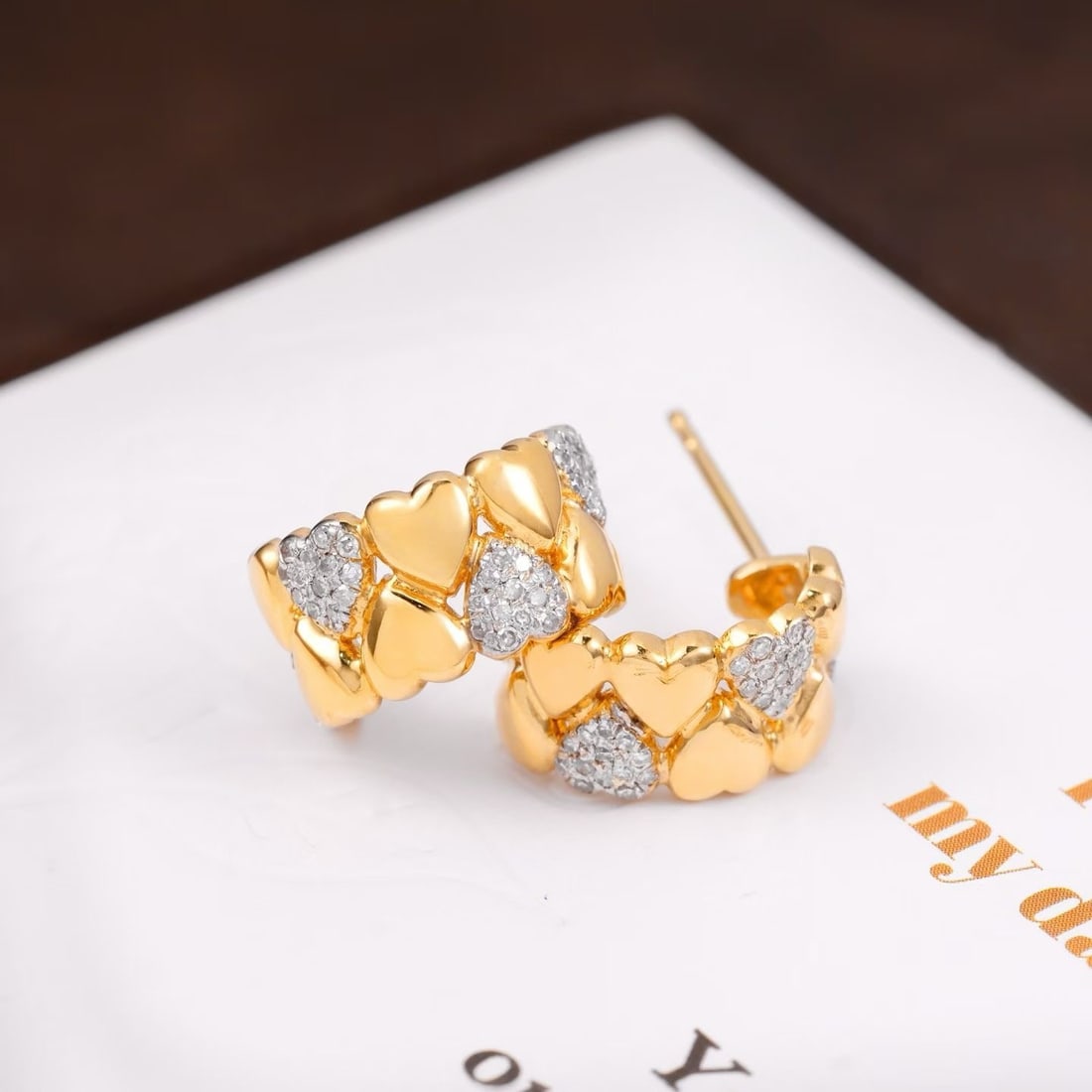 14k Gold 0.36 Ct Natural H Diamond Earrings - 3