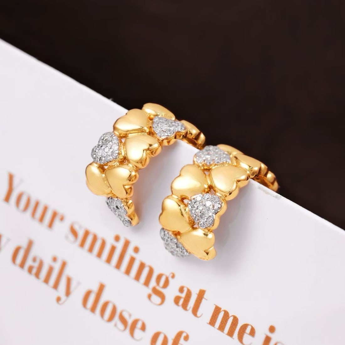 14k Gold 0.36 Ct Natural H Diamond Earrings - 4