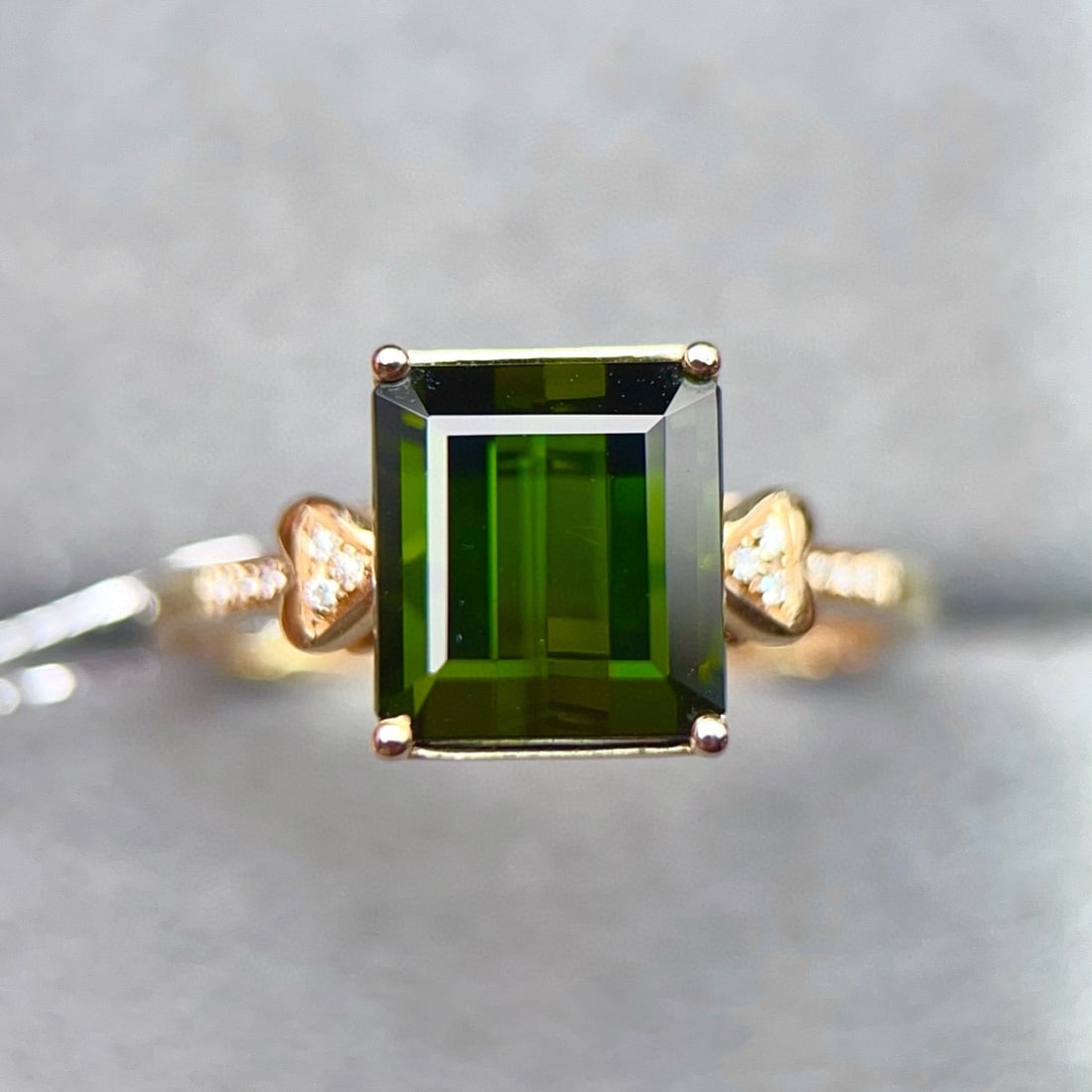 14k Gold 3.43 Ctw Natural Tourmaline & Diamond Ring - 2