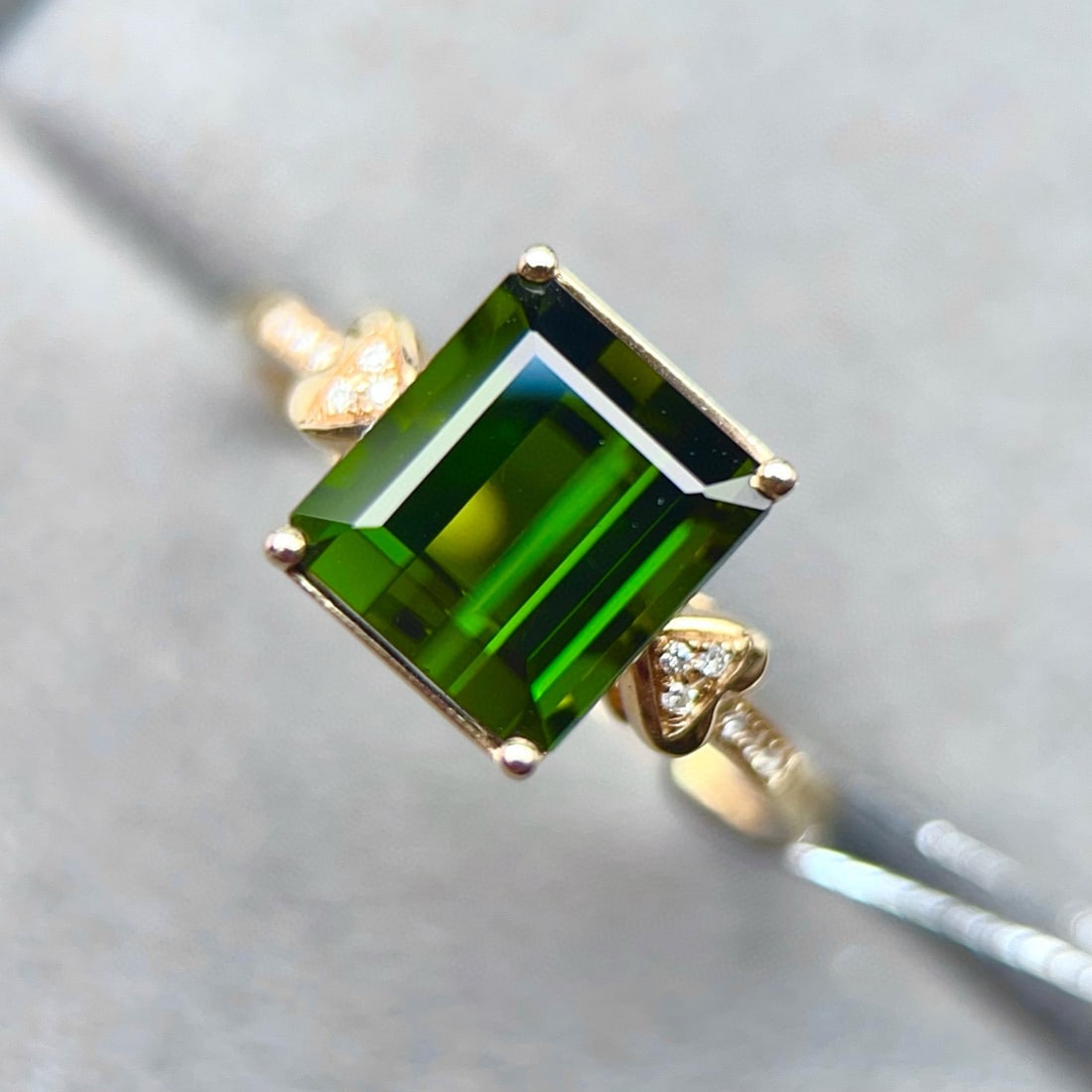 14k Gold 3.43 Ctw Natural Tourmaline & Diamond Ring - 3