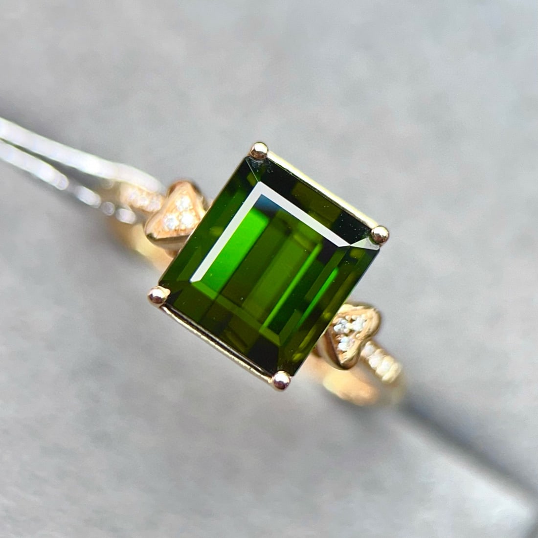 14k Gold 3.43 Ctw Natural Tourmaline & Diamond Ring - 4