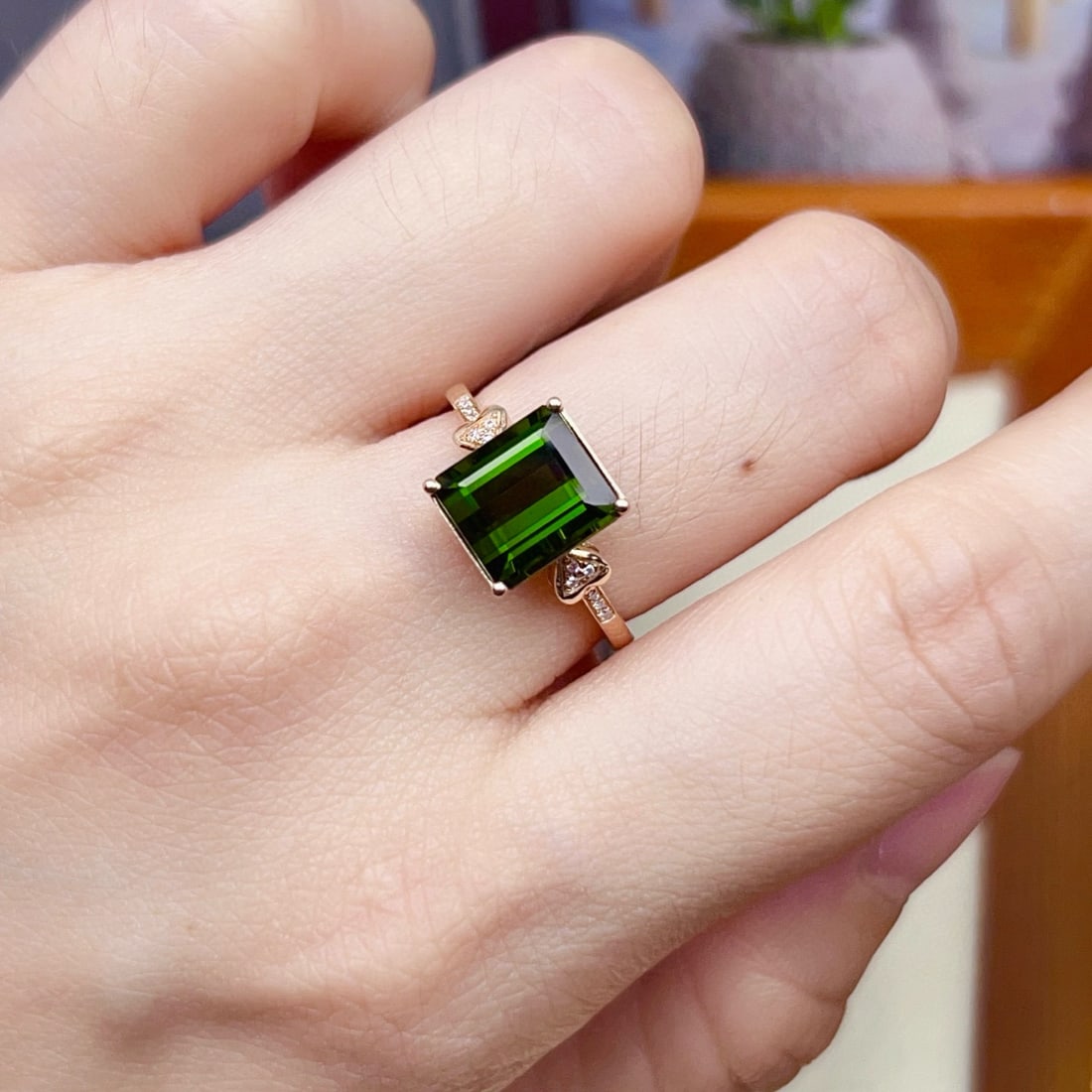 14k Gold 3.43 Ctw Natural Tourmaline & Diamond Ring - 6