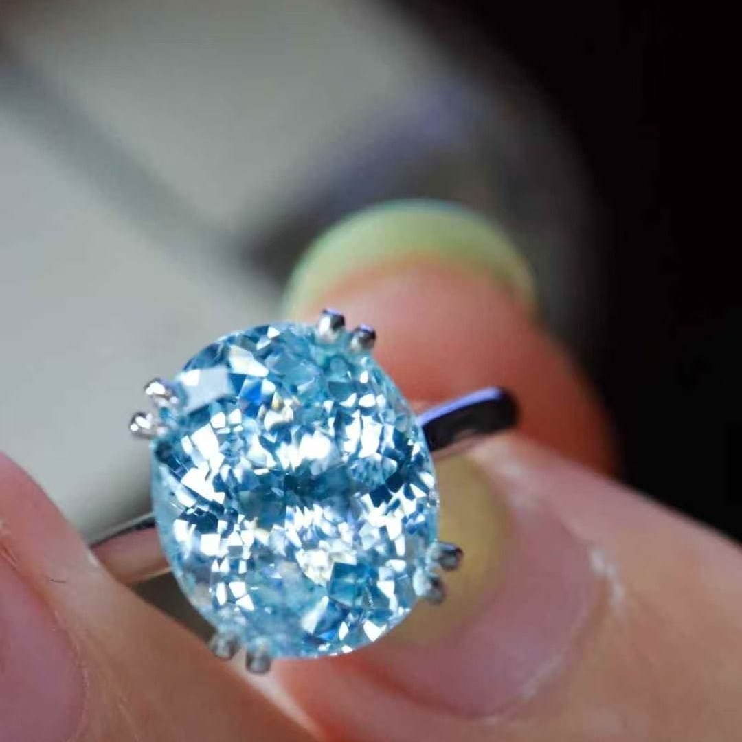14k Gold 3 Ct Natural Aquamarine Ring - 2