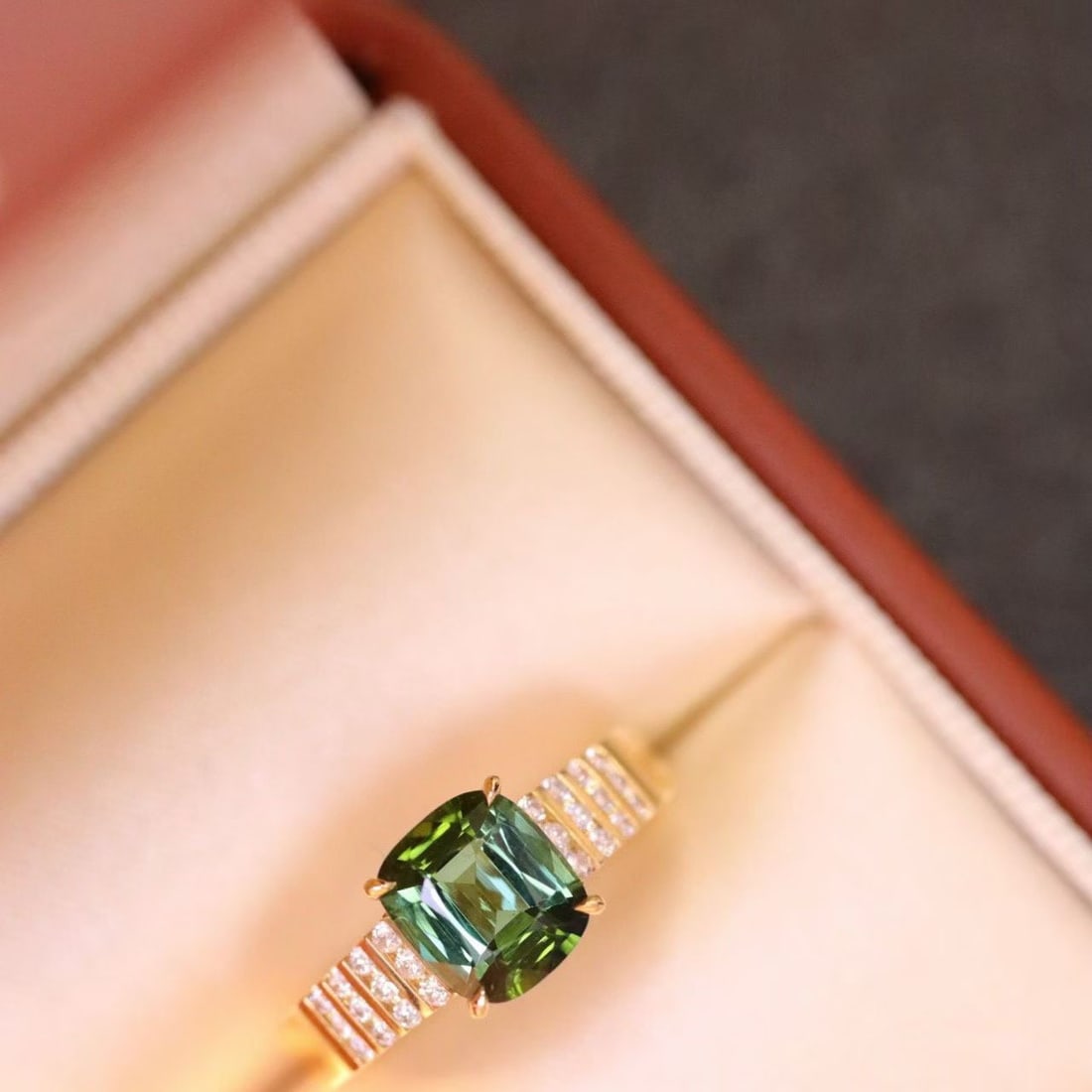 14k Gold 1.55 Ctw Natural Tourmaline & Diamond Ring - 2