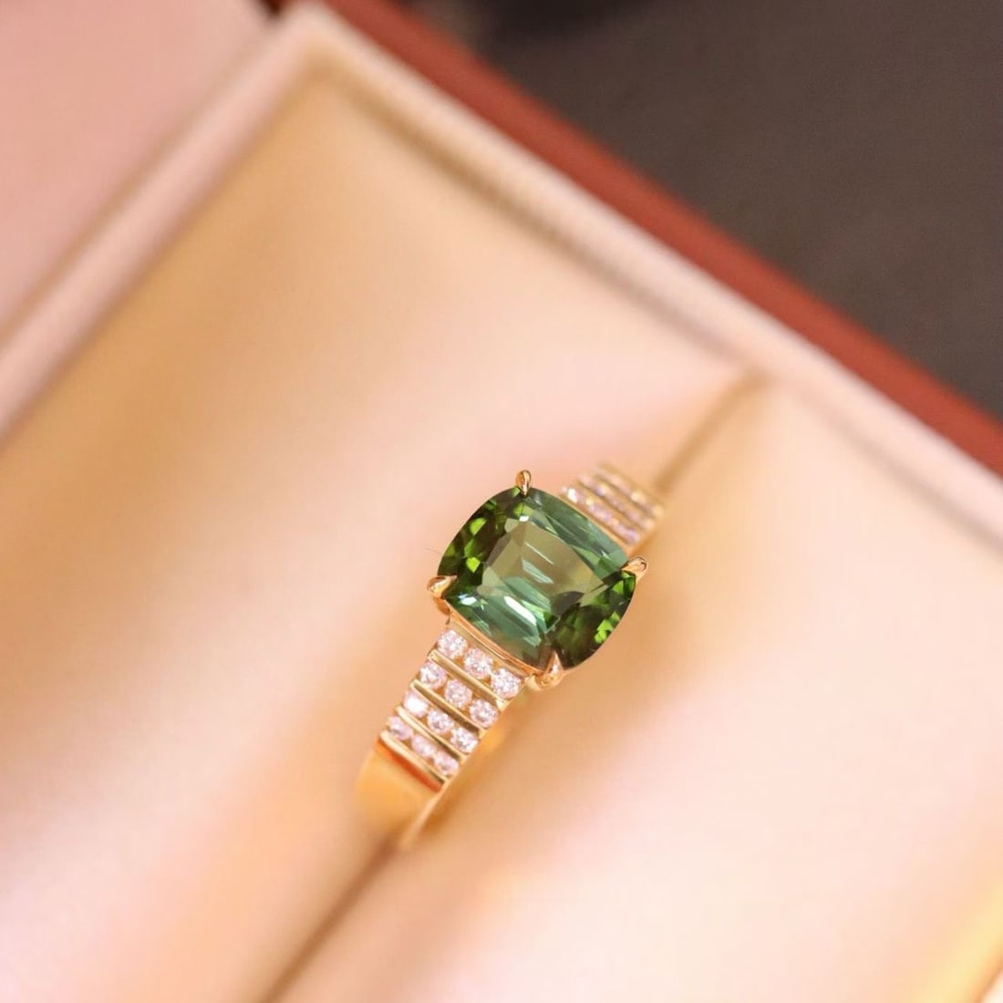 14k Gold 1.55 Ctw Natural Tourmaline & Diamond Ring - 3