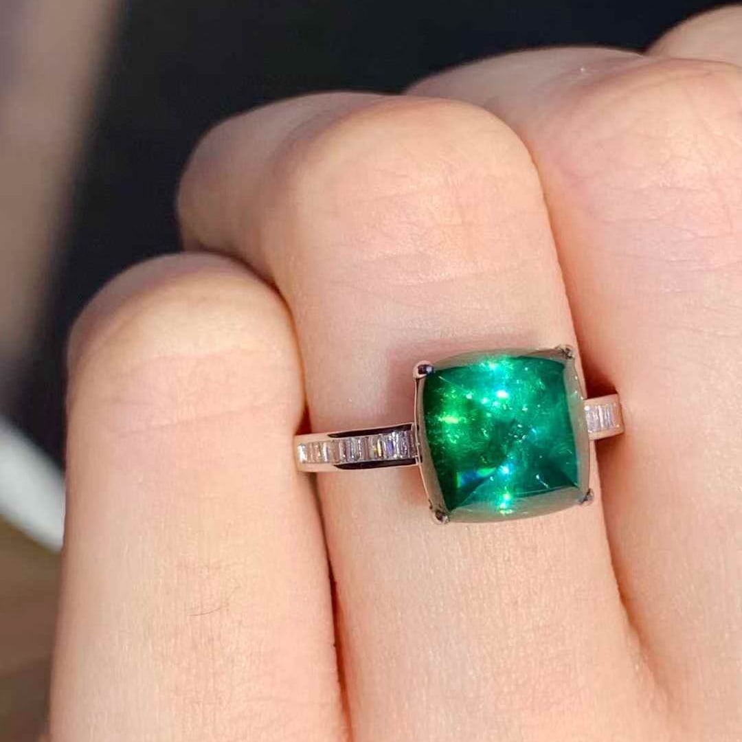 14k Gold 4.75 Ct Natural Tourmaline & Diamond Ring - 4