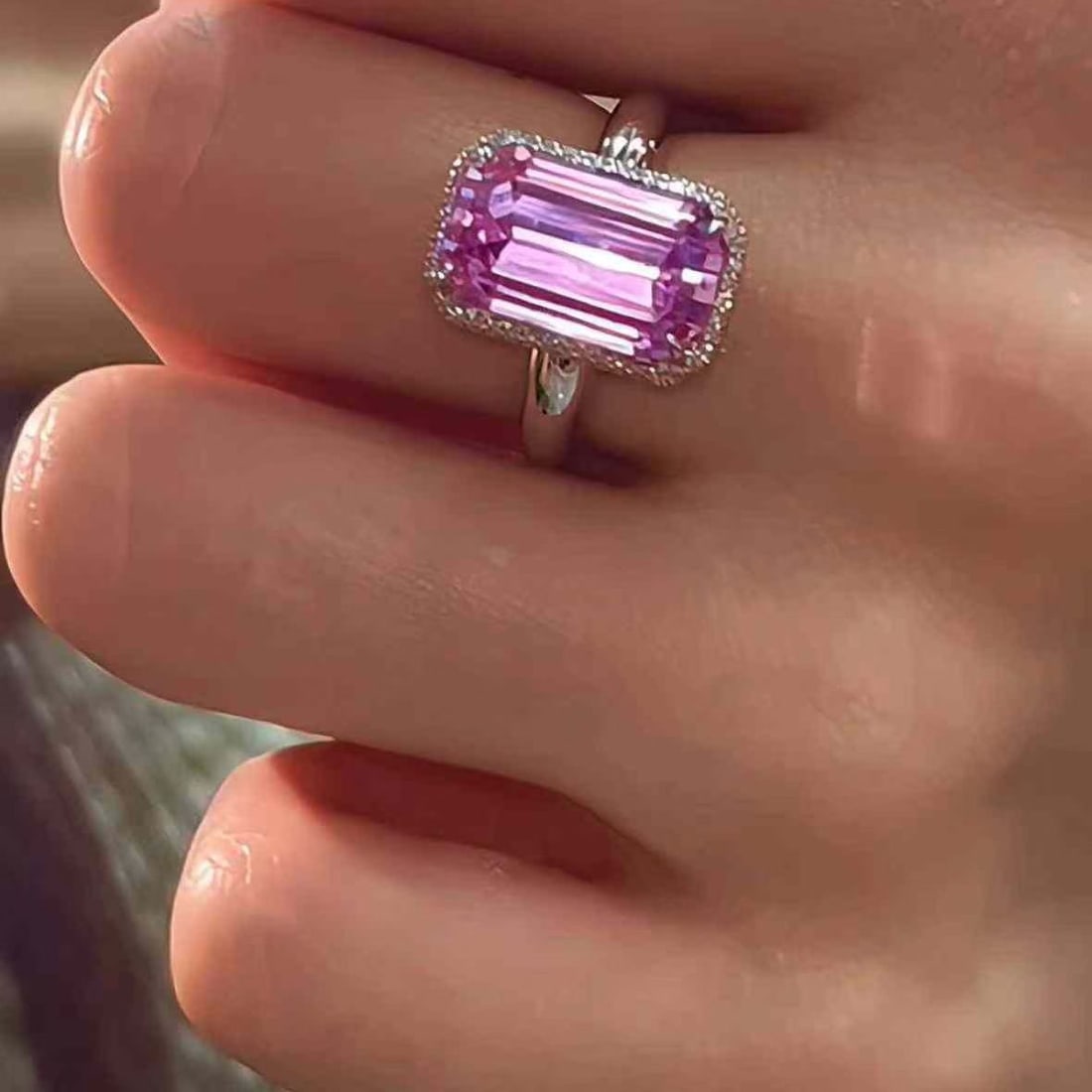 14k Gold 10.5 Ct Natural Kunzite & Diamond Ring - 5