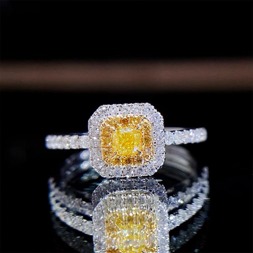 14k Gold 0.45 Ct Natural Color Diamond Ring: Ref:231153188 // gold content:14k gold // ring size:7. 25us // // main gemstone:diamond // shape:multiple // carat weight:0. 45ct // clarity grade:vs-si // color:color // treatment:natural //