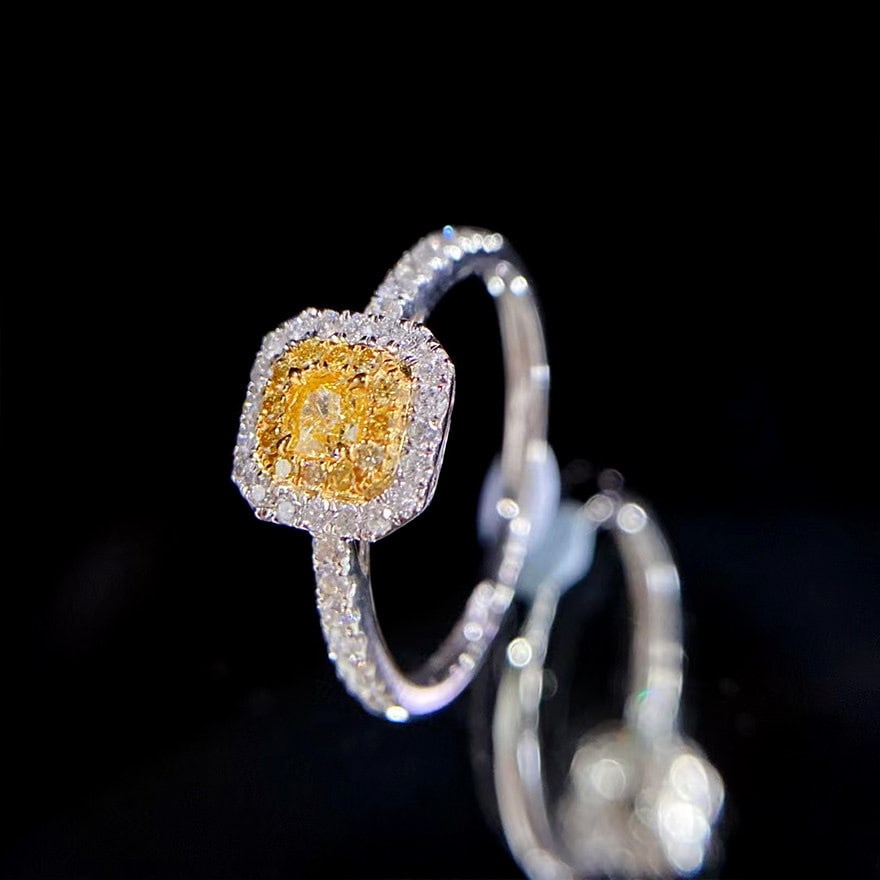 14k Gold 0.45 Ct Natural Color Diamond Ring - 3