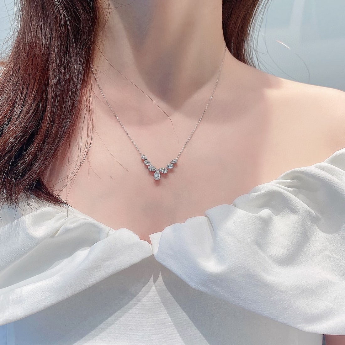 14k Gold 0.35 Ctw Natural H Diamond Necklace - 3