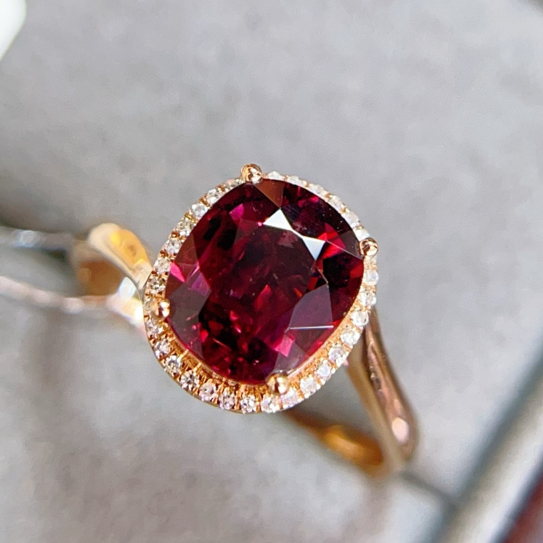 14k Gold 1.84 Ctw Natural Tourmaline & Diamond Ring - 4
