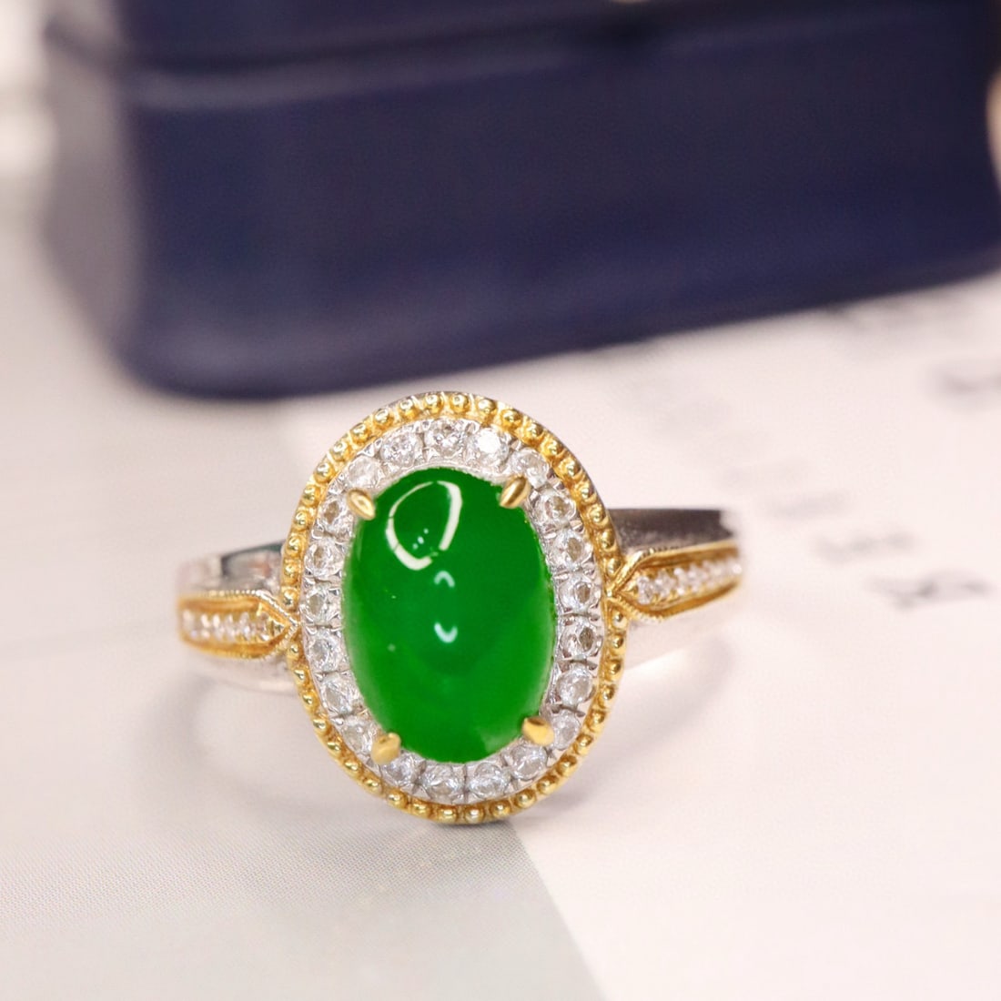 14k Gold 1.76 Ctw Natural Emerald & Diamond Ring - 3