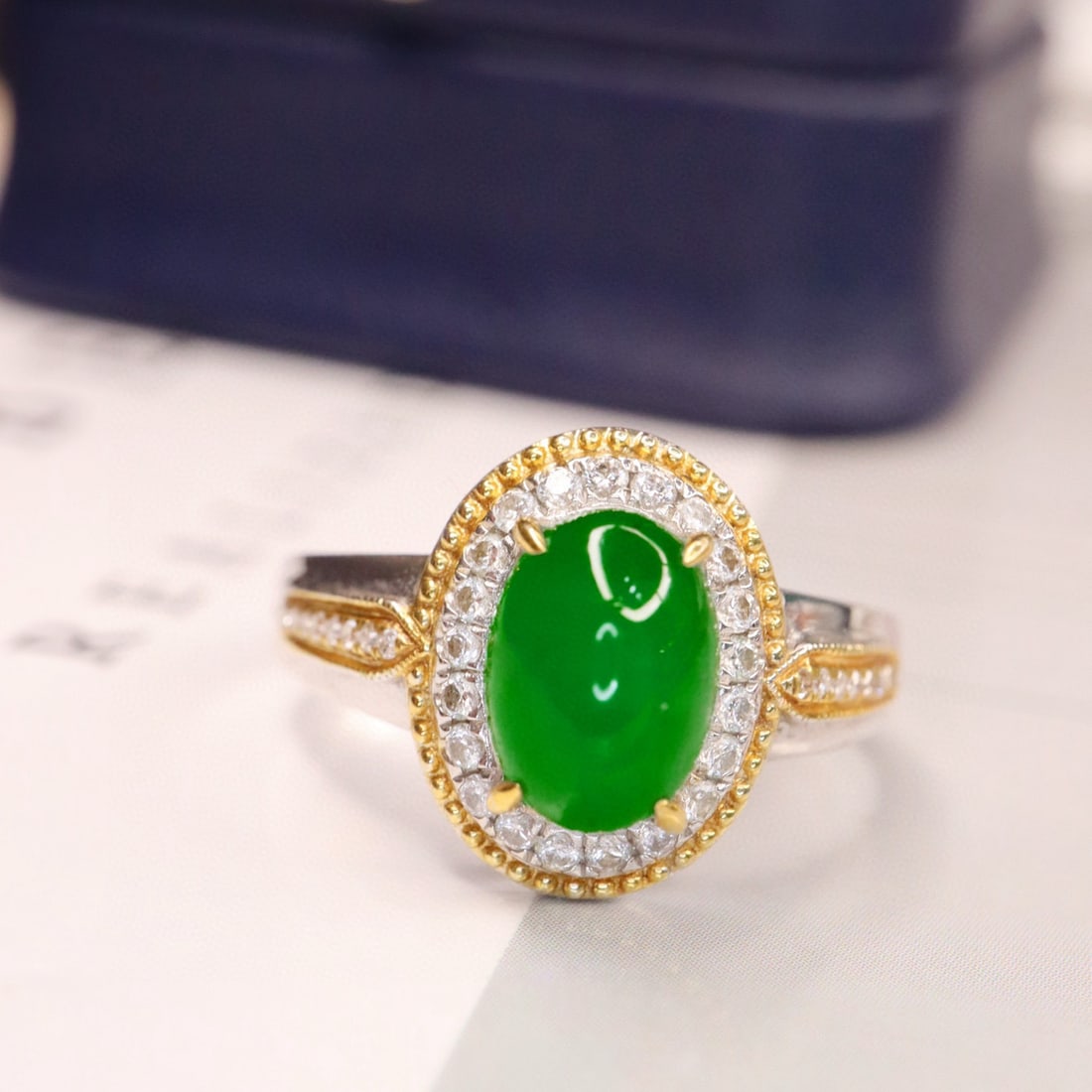 14k Gold 1.76 Ctw Natural Emerald & Diamond Ring - 6