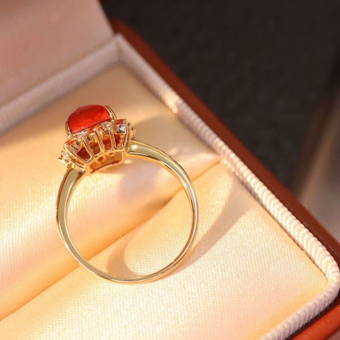 14k Gold 3.2 Ct Natural Spessartine & Diamond Ring - 4