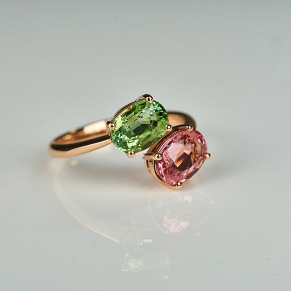 14k Gold 3.2 Ct Natural Sapphire & Toi Et Moi Ring - 7