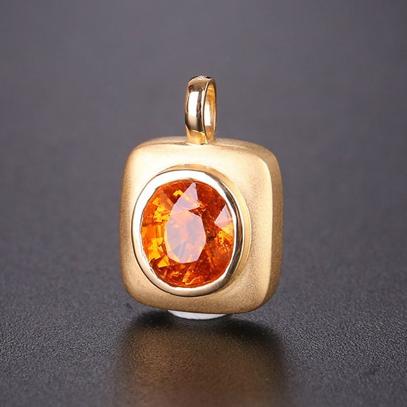 14k Gold 1.82 Ct Natural Spessartine Pendant( Without Chain ) - 3