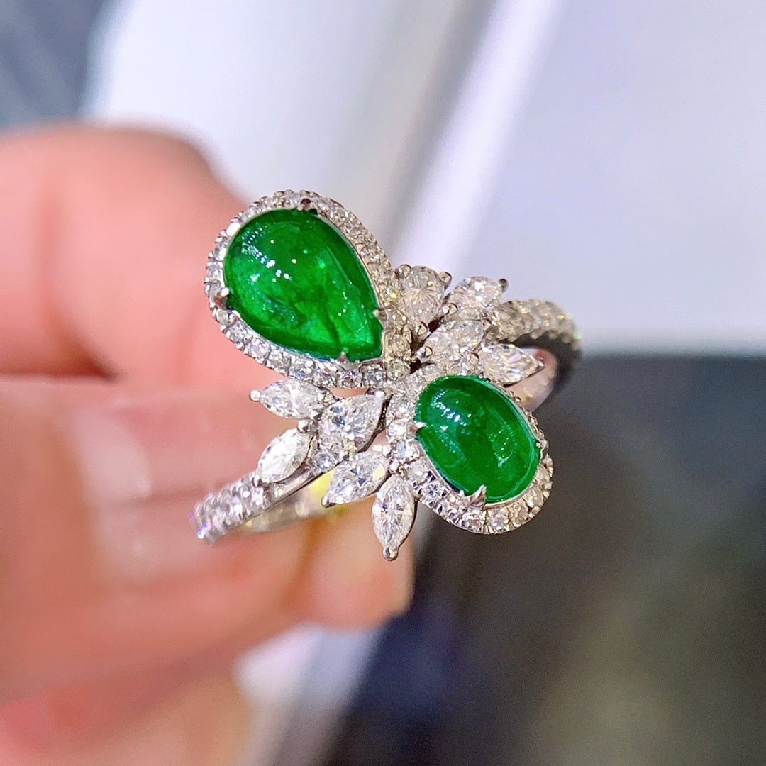 14k Gold 2.19 Ctw Natural Emerald & Diamond Ring - 3