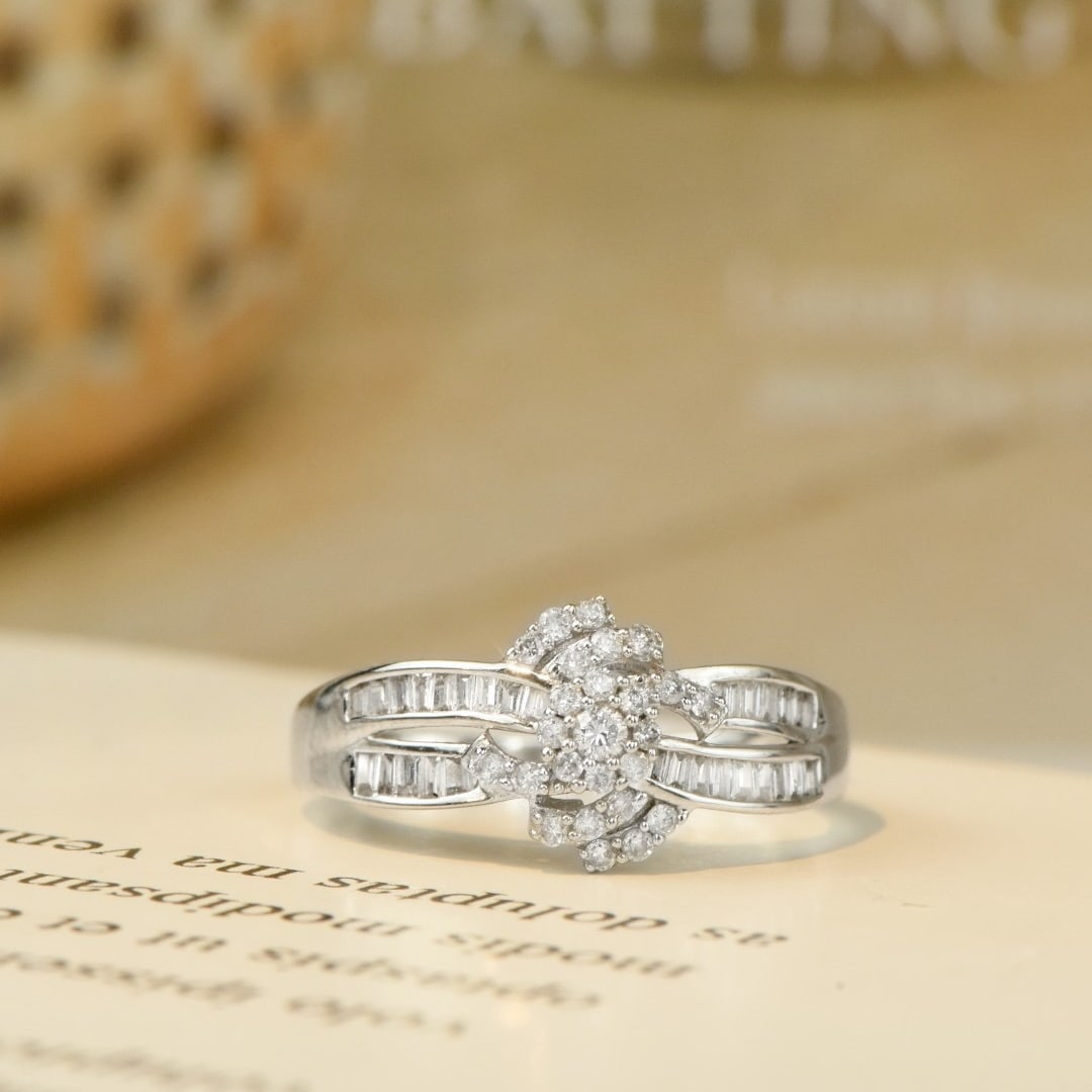 14k Gold 0.50 Ct Natural H Diamond Ring: Ref:231154044 // gold content:14k gold // ring size:7. 25us // // main gemstone:diamond // shape:multiple // carat weight:0. 50ct // clarity grade:vs-si // color:h // treatment:natural // Low