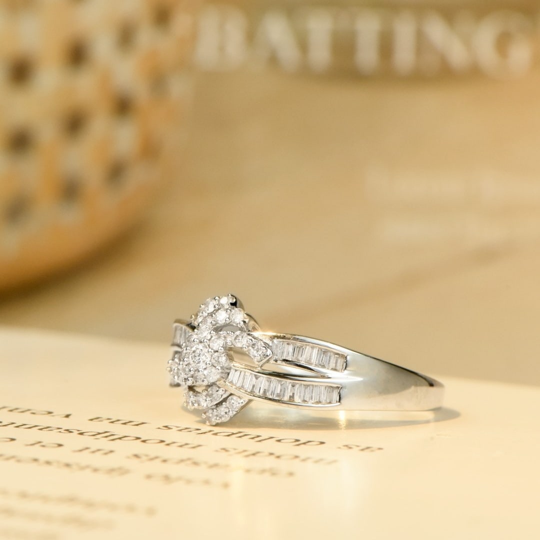 14k Gold 0.50 Ct Natural H Diamond Ring - 2