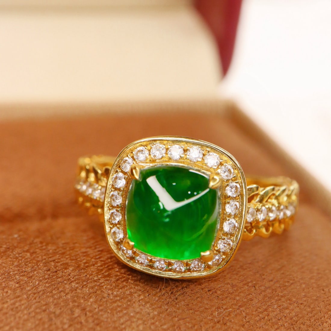14k Gold 2.10 Ctw Vivid Green Natural Emerald & Diamond Ring - 2