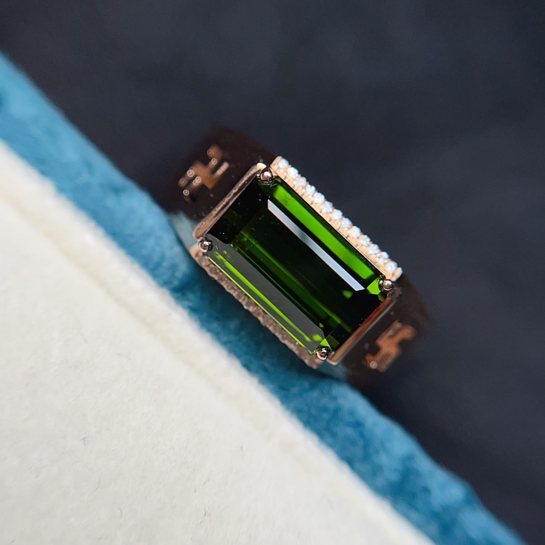 14k Gold 4.00 Ct Natural Tourmaline & Diamond & Men¡¯s Ring - 4