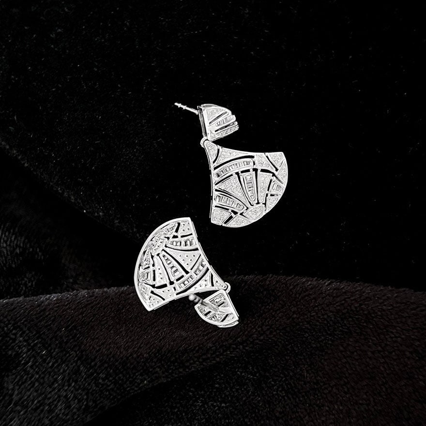 14k Gold 0.8 Ct Natural H Diamond Earrings - 3
