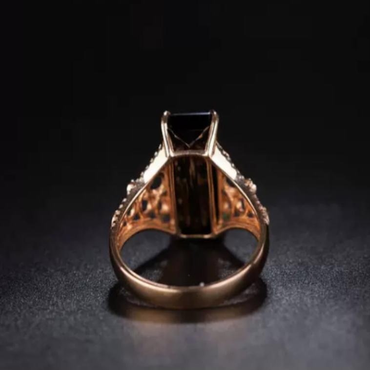 14k Gold 7.35 Ct Natural Tourmaline & Diamond Ring - 4
