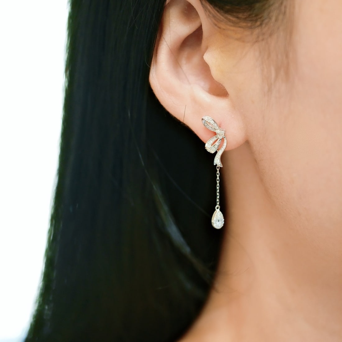 14k Gold 0.7 Ct Natural H Diamond Earrings - 2