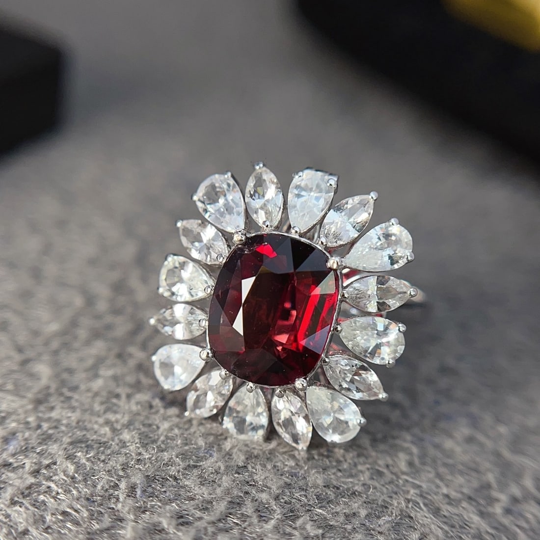 14k Gold 3.20 Ct Natural Tourmaline & Diamond & Sapphire Ring/pendant( Without Chain ) - 2