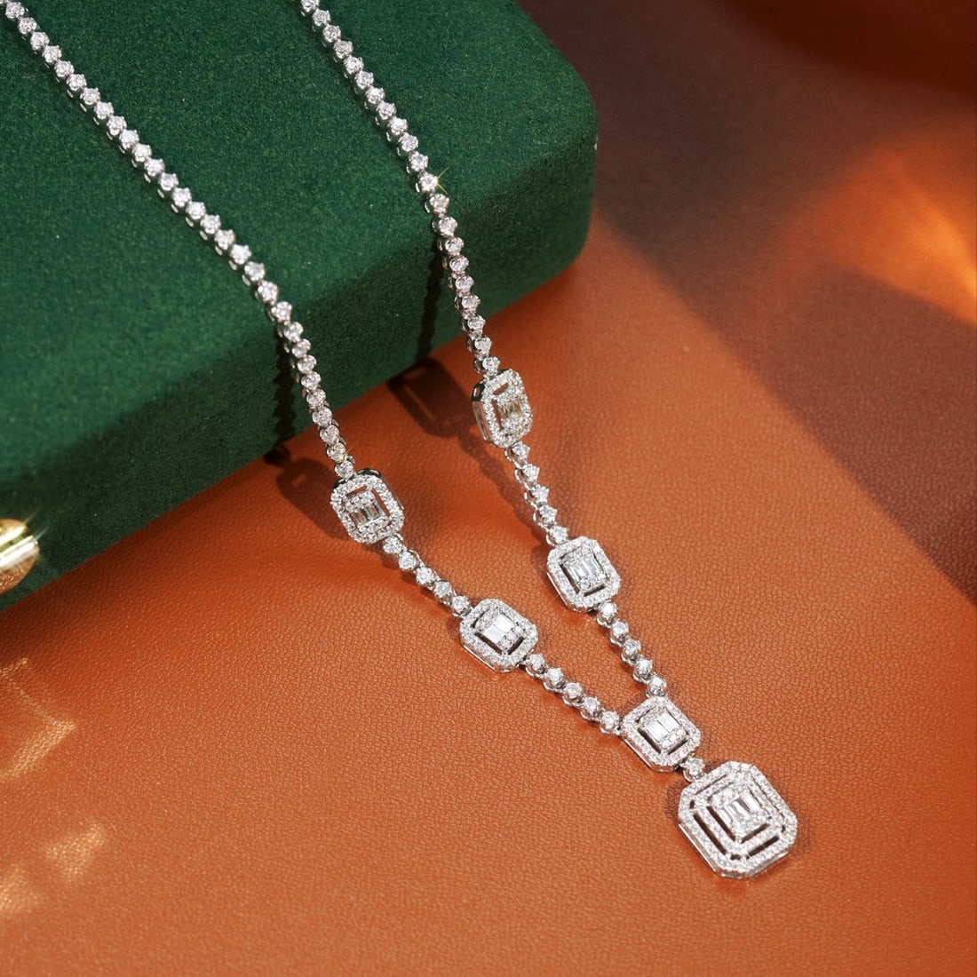 14k Gold 3.70 Ct Natural H Diamond Necklace - 5