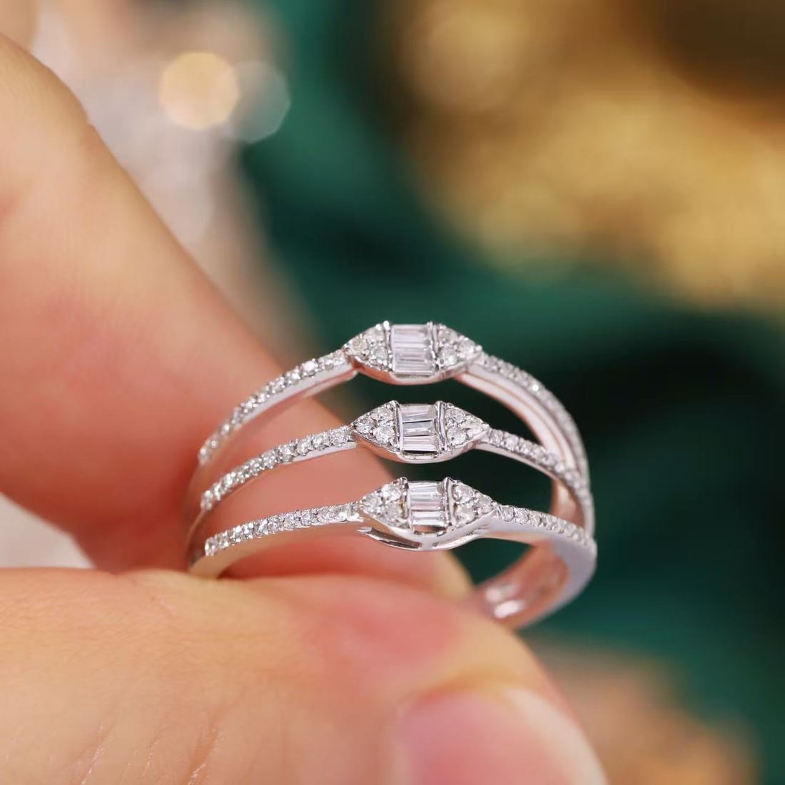 14k Gold 0.26 Ct Natural H Diamond Ring - 3